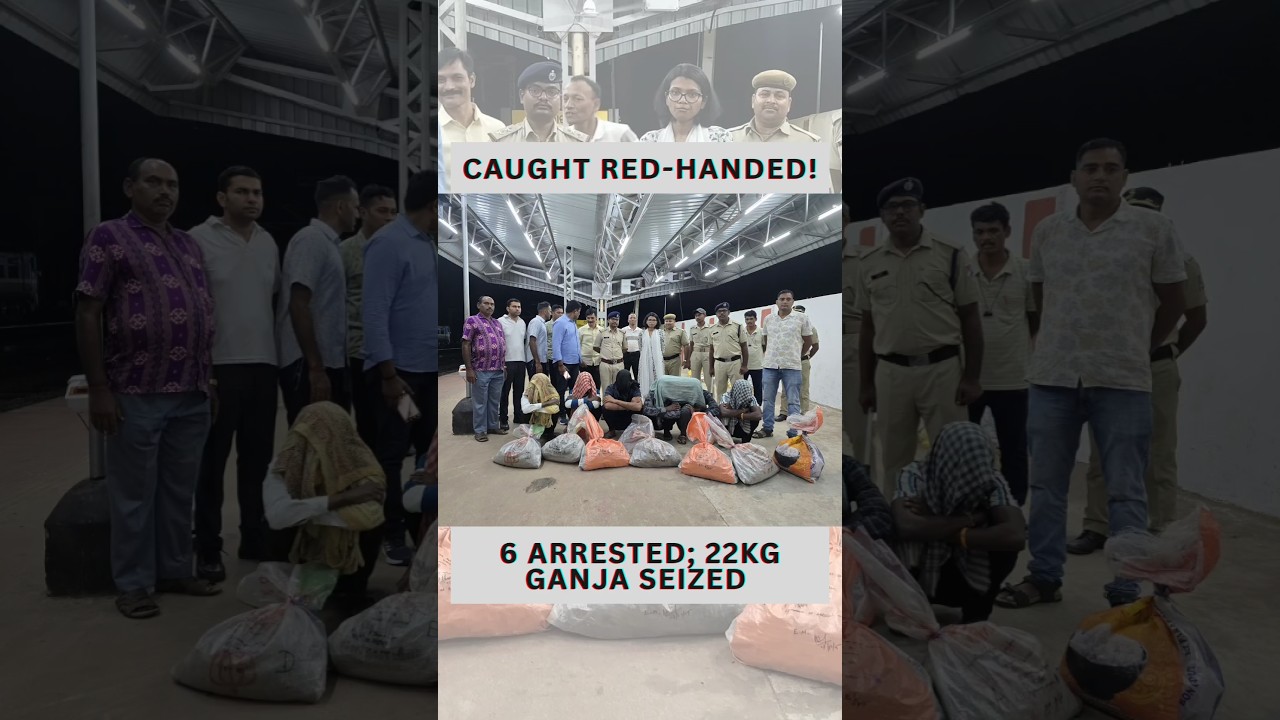 Caught Smuggling Ganja Inside T-Shirts | Odisha Police Arrests 6 at Titilagarh Station; 22 Kg Seized