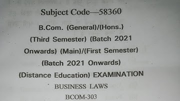 business laws old question paper bcom 3rd sem gjust