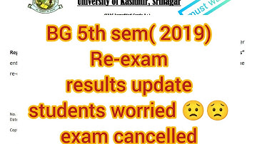exam cancelled//results update batch 2019 re exam of 5th sem bg batch 2019