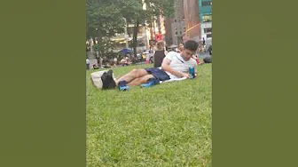 White Guy Ankle Socks In The Park