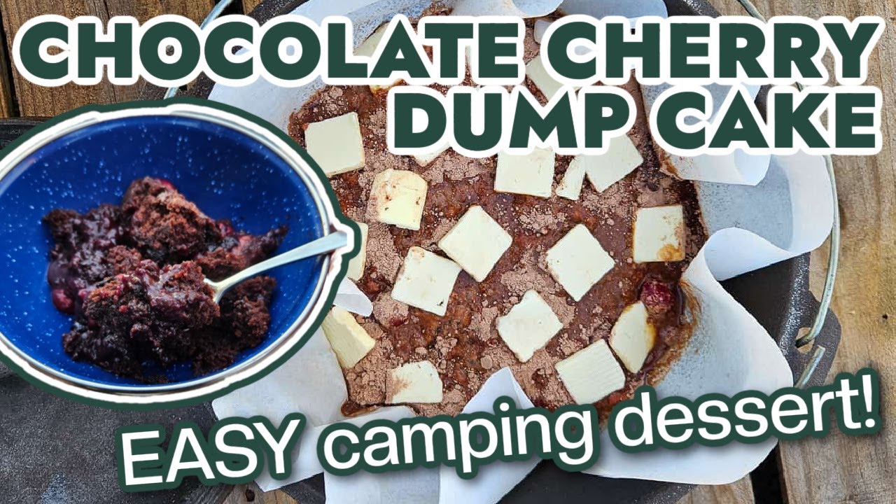 Dutch Oven Cherry Chocolate Dump Cake Camping Dessert YouTube
