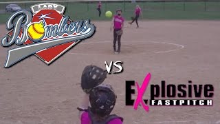 12u fastpitch softball Lady Bombers '02 vs Explosive Pink '02 9-29-13 Update