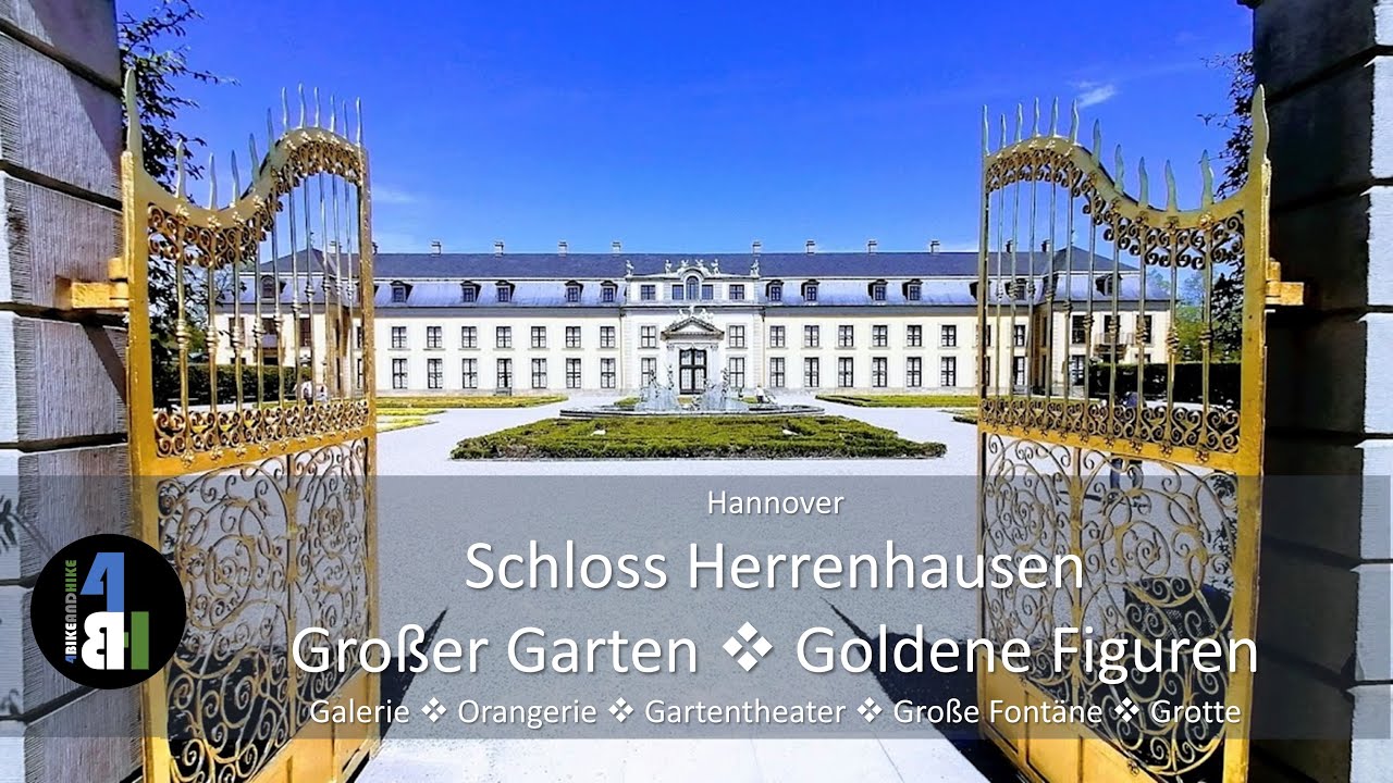 Hannover, Rundgang Großer Garten, Schloss Herrenhausen, Kaskade, Gartentheater, goldene Figuren