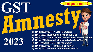 GST Amnesty Scheme 2023 | Pending GST Returns Filing, Late Fee Waiver