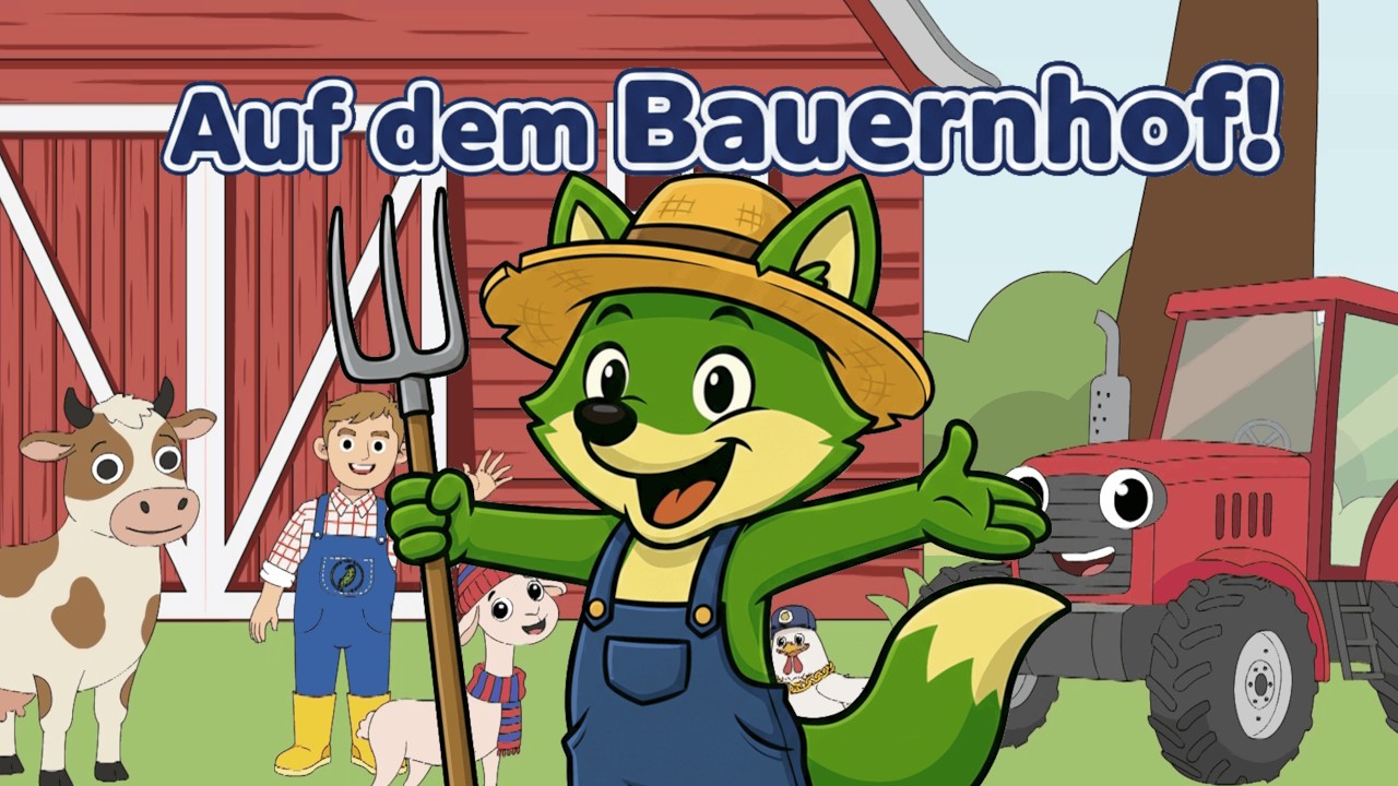 Was ist los auf dem Bauernhof? 🦊 Der Lernlieder-Fuchs zeigt’s dir! – Kinderlied