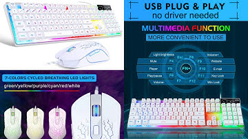 Gaming Keyboard and Mouse Combo, K1 LED Rainbow Backlit Keyboard with 104 Key PC Gaming Keyboard