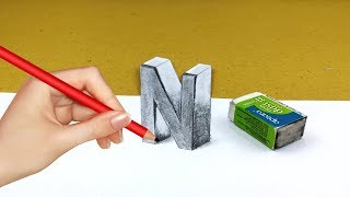 Draw 3D letter N the Easy Way