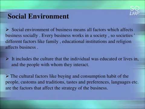 socio cultural environment factors