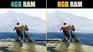 GTA V 4gb 8gb ram test (low pc/laptop) - YouTube