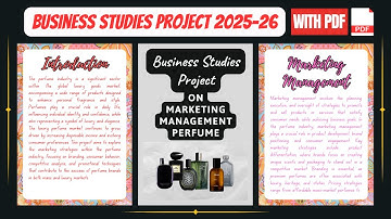 Marketing Management Project On Perfume For Class 12th CBSE 2025-26