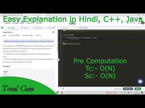 Total Cuts | Hindi | GFG POTD | C++ | Java | Code Kar Lo