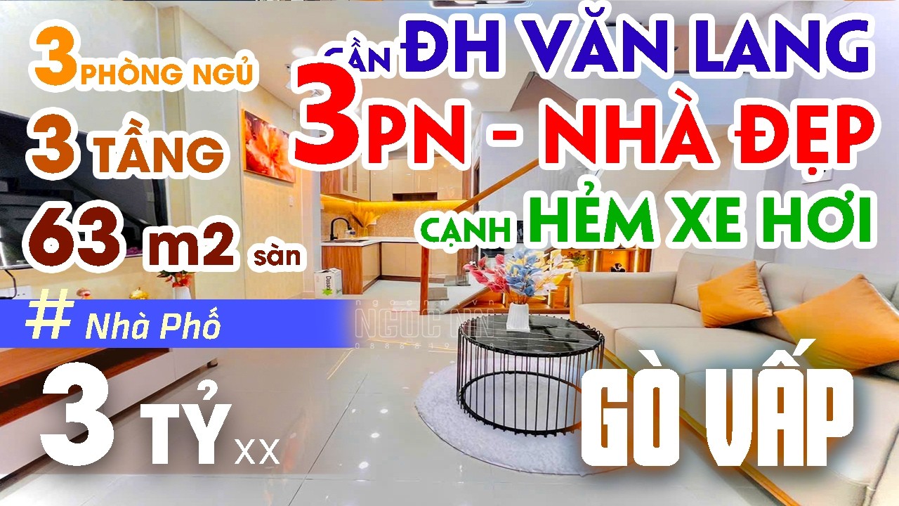 Bán nhà Gò Vấp gần ĐH Văn Lang hẻm xe hơi thông 3PN giáp Bình Thạnh - Nhà Gò Vấp giá rẻ #bannhagovap