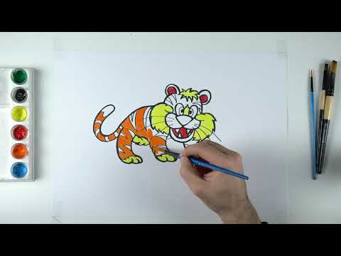 Si ta vizatojme nje Tiger - How to draw a Tiger . Pika Pika 2 - YouTube