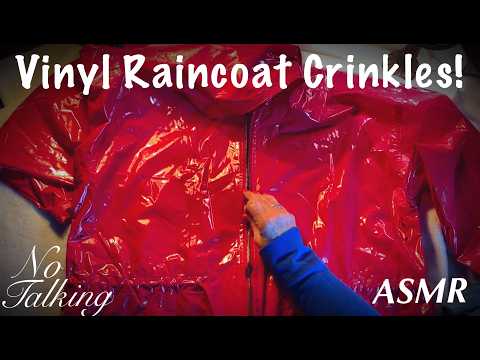 Vinyl Rain Coat Crinkles ASMR! (No Talking Version) Intense PVC sounds.