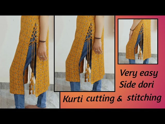 New Kurti Design Cutting and Stitching/latest side Dori Kurti Cutting/Suit/  Kurti Design 2023 - YouTube