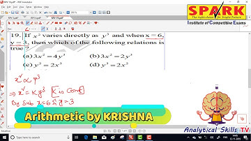 ratio and proportions || Question 19 ||  Spark Institute ||  Easy Arithmetic ||  Krishna Sir