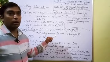 Heading,paragraph,br,hr,bold,italic,comment tags in an html