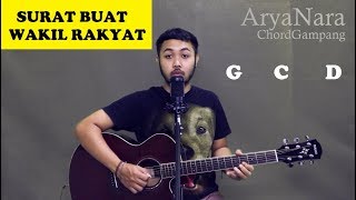 Video thumbnail of "Chord Gampang (SURAT BUAT WAKIL RAKYAT - Iwan Fals) by Arya Nara (Tutorial Gitar) Untuk Pemula"