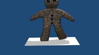 Ginger bread man walking - 3D
