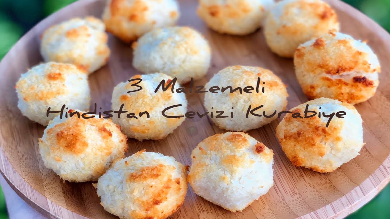 3 Malzemeli Hindistan Cevizi Kurabiye YouTube