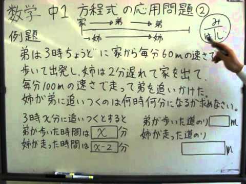 誰でもわかる数学 中学１年 一次方程式の応用問題 Youtube