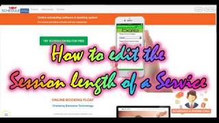 Online Booking System: How to edit the session length of a service
