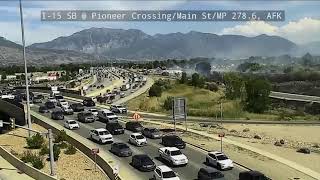 STREAMING: Crews fighting grass fire off I-15 near Pioneer Crossing in American Fork