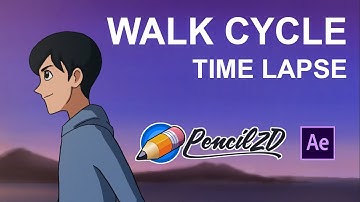 Time Lapse | Anime Walk Cycle | Pencil2d | Adobe After Effects