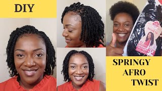 HOW TO: DIY TWIST SPRINGY AFRO TWIST || EASY PROTECTIVE STYLE / 4C NATURAL HAIR. OUTRE XPRESSION