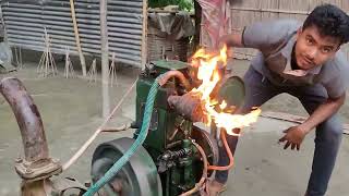 kirloskar 8hp Water Pump Engine Suddenly Caught Fire in the Field!
