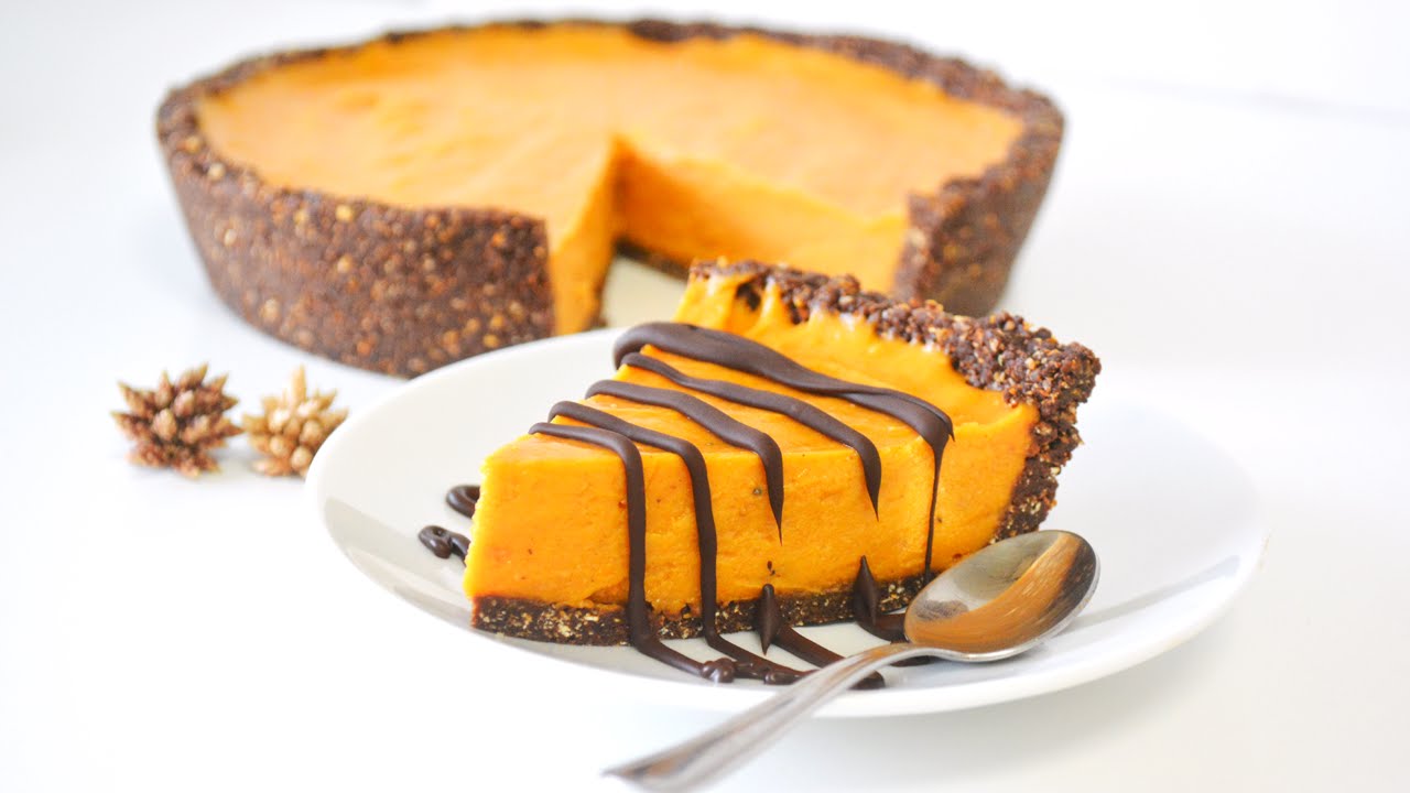 salir Chirrido seguro SIN HORNO: Chocolate Pumpkin Pie SALUDABLE (tarta de calabaza) - YouTube