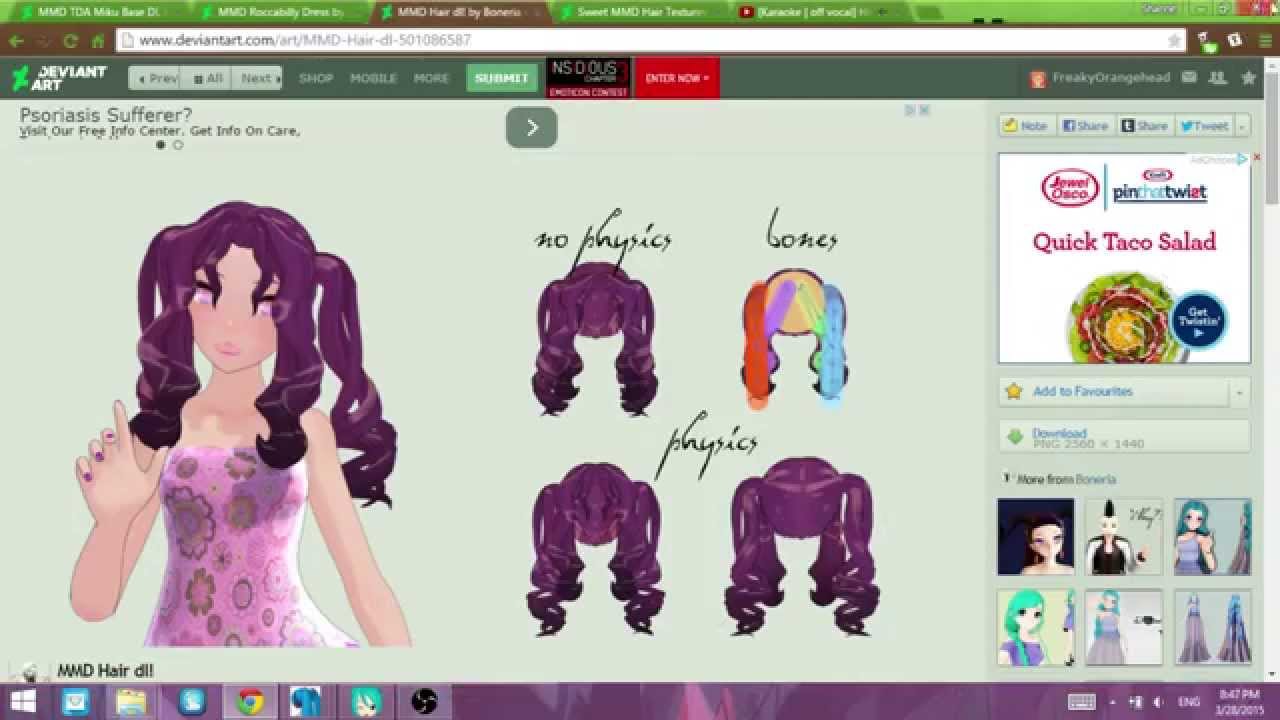 pmx editor changing hair