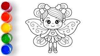 Cute Angel Girl Drawing, Painting and colouring for kids and Toddlers | Cute Drawing