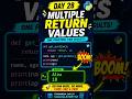 🐍 Day 28 LEARNING PYTHON: Multiple Return Values in Python #pythontutorial #Python #LearnPython