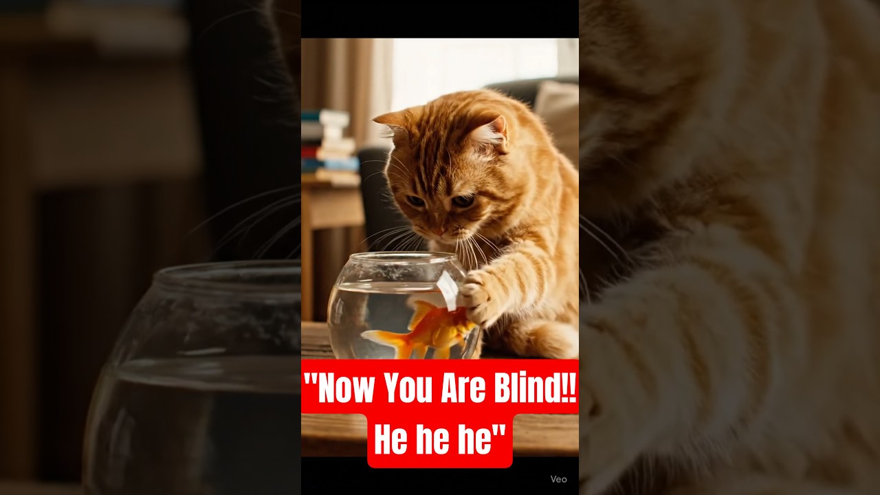 Cat Tips Over the Fishbowl! 🐟😹 | Hilarious Cat Moment