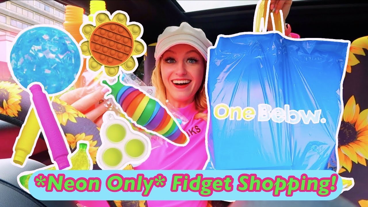 ⁣SHOPPING FOR *NEON FIDGETS* ONLY CHALLENGE AT ONE BELOW!😍🍉💅🏻🧜🏻‍♀️(WE HIT THE JACKPOT!!🤑)