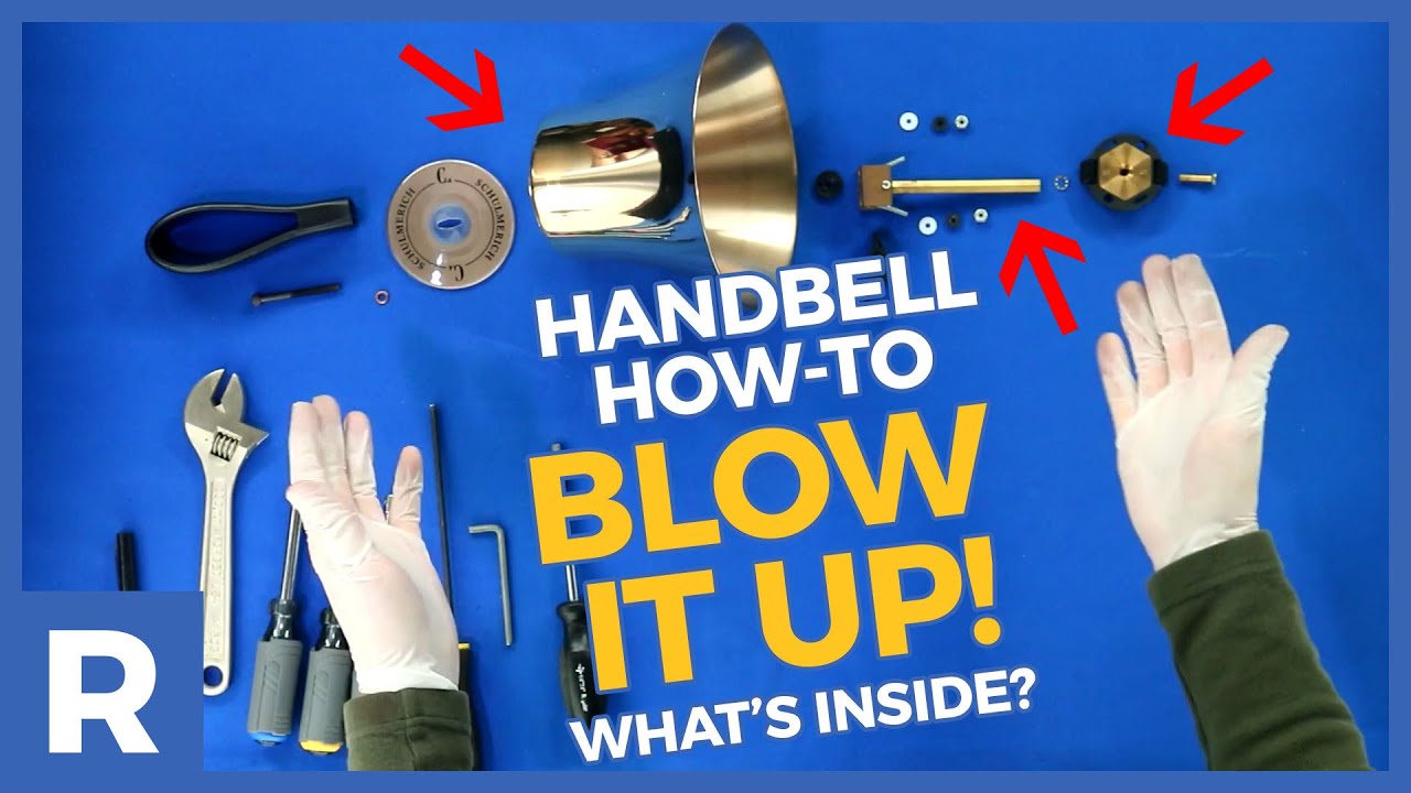 Daniel displays a fully disassembled Schulmerich C4 handbell.