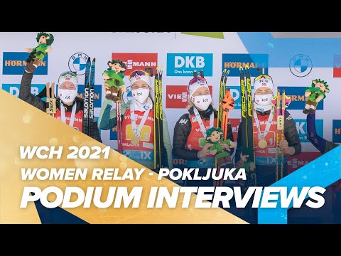 Pokljuka 2021: Women Relay Podium Interviews