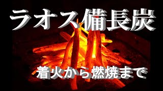 ラオス備長炭　着火から燃焼まで