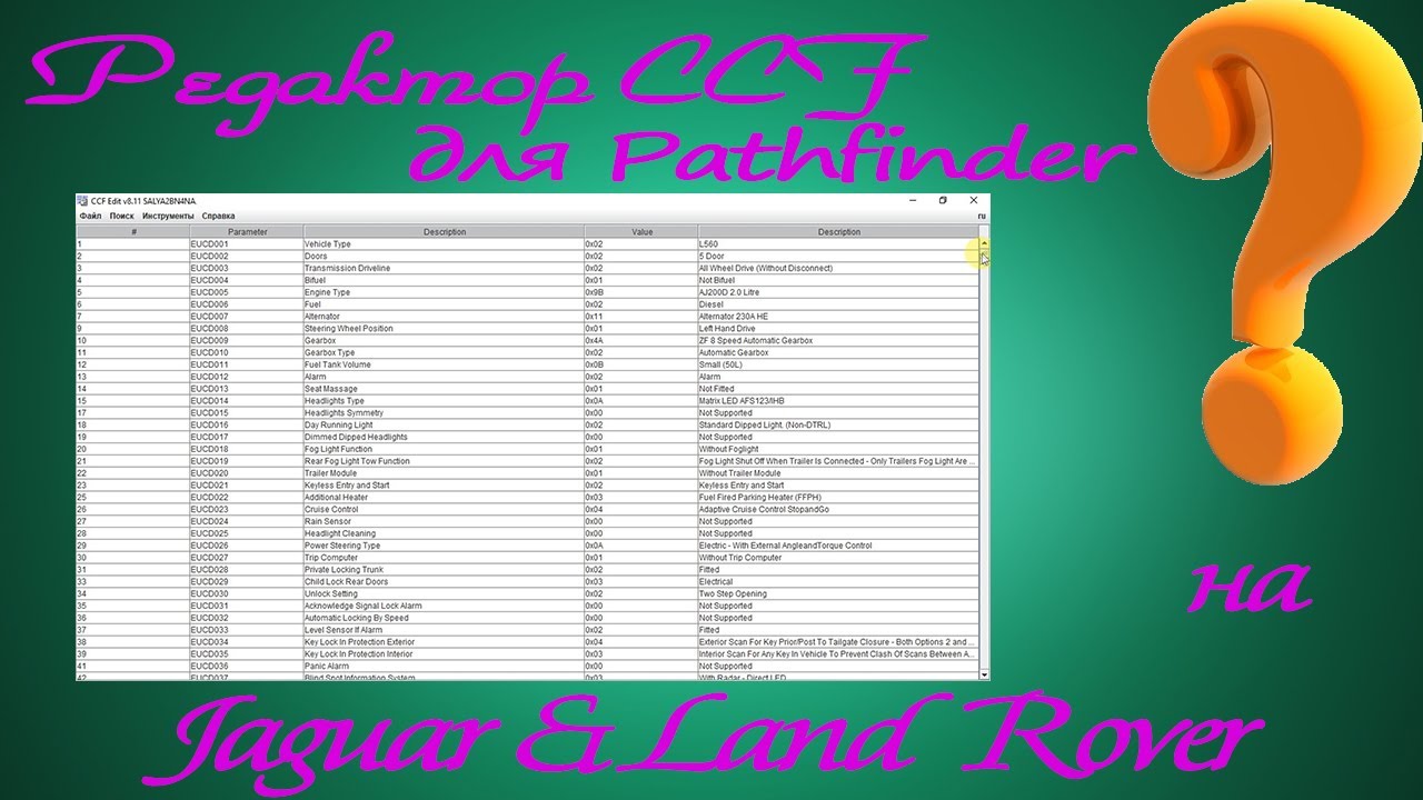 Редактор конфигурации Pathfinder для Jaguar Land Rover ❗