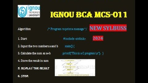 Basics of C Programming for IGNOU BCA MCS-011 #flowcharts