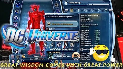 DCUO Wise Helm Of Omnipotence OP Stats