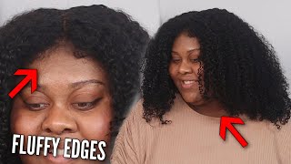 😱 FLUFFY EDGES - Most natural looking kinky curly wig aft Unice hair