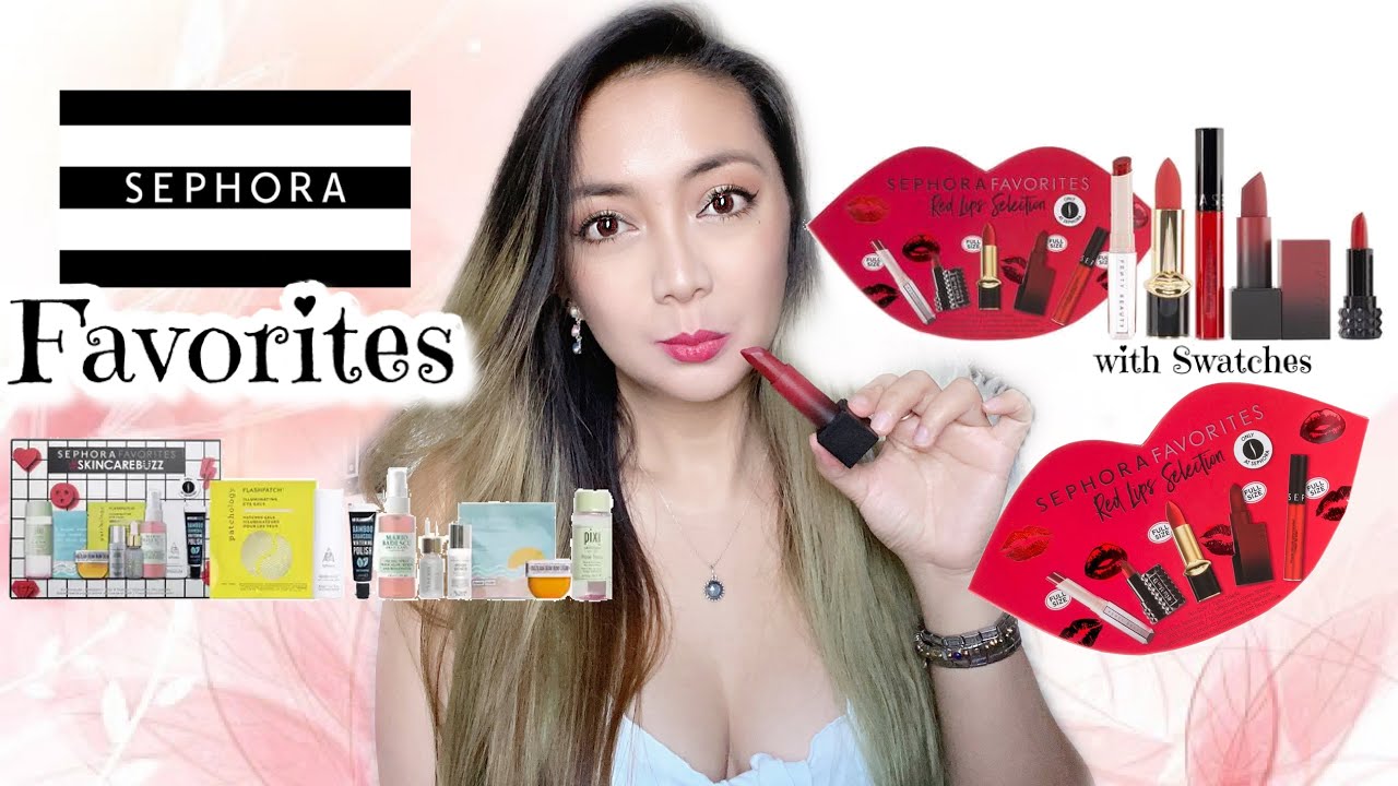 Sephora Favorites Red Lip Selection with Swatches \u0026 #SkinCareBuzz + Sephora  Gift with purchase items - YouTube