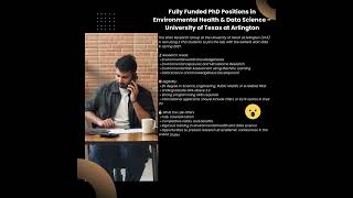 Fully Funded PhD Positions in Environmental Health & Data Science – University of Texas at Arlington