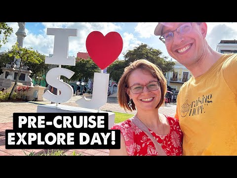 Exploring Old San Juan, Puerto Rico before our cruise (one of us BARELY made it on the cruise!)
