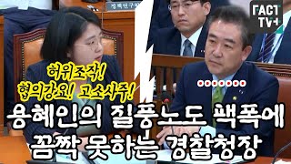 용혜인의 질풍노도 팩폭에 꼼짝 못하는 경찰청장