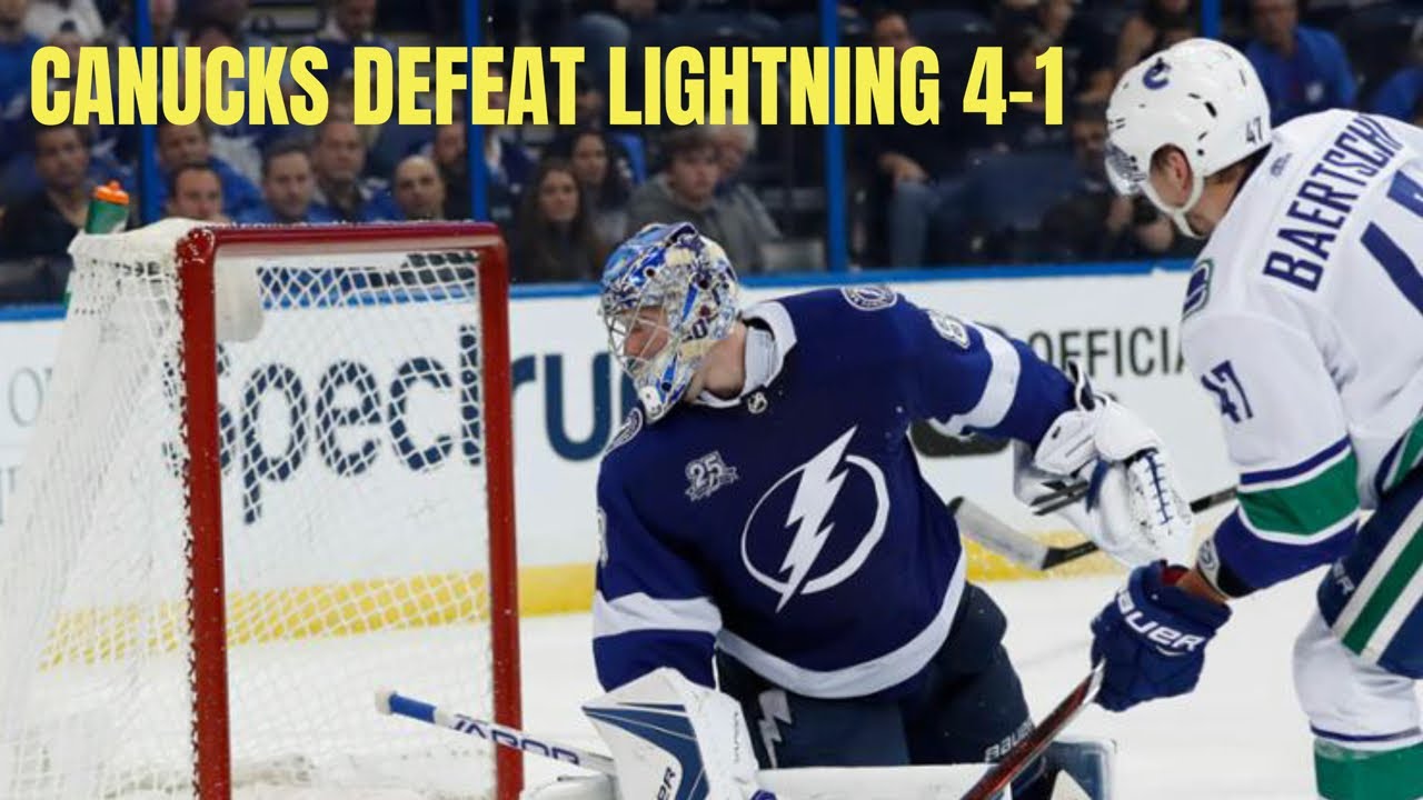 Vancouver Canucks beat Tampa Bay Lightning 41; Brock Boeser scores