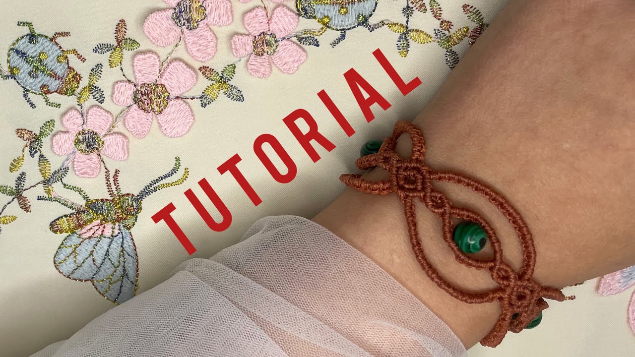 diy a macrame bracelet with beads/Bracelet en macramé avec des perles/Pulsera de macramé con cuentas
