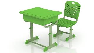 Adjustable School Furniture Plastic Seat Desk Student Study Lifting Computer Table Chair Set